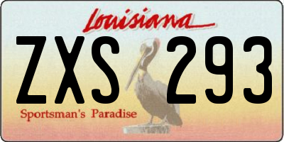 LA license plate ZXS293