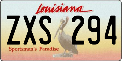 LA license plate ZXS294