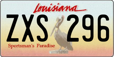 LA license plate ZXS296