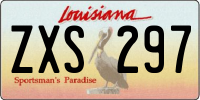 LA license plate ZXS297