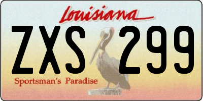 LA license plate ZXS299