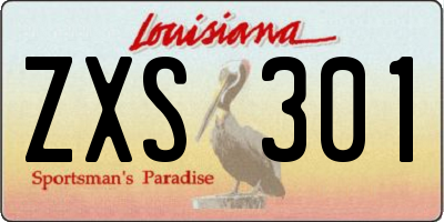 LA license plate ZXS301