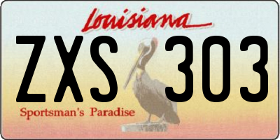 LA license plate ZXS303