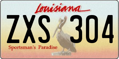 LA license plate ZXS304