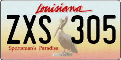 LA license plate ZXS305