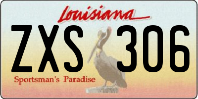 LA license plate ZXS306