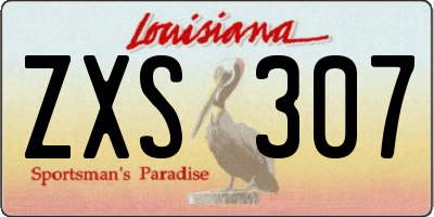 LA license plate ZXS307