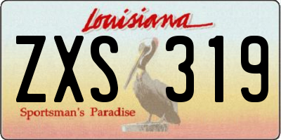 LA license plate ZXS319