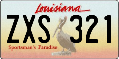 LA license plate ZXS321