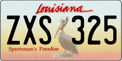 LA license plate ZXS325