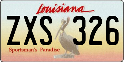 LA license plate ZXS326