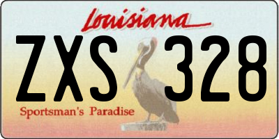 LA license plate ZXS328