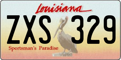 LA license plate ZXS329