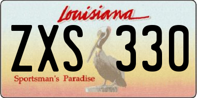 LA license plate ZXS330