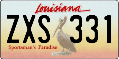 LA license plate ZXS331