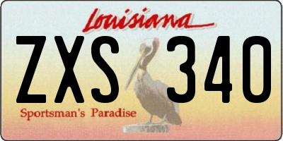 LA license plate ZXS340