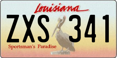 LA license plate ZXS341