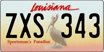LA license plate ZXS343