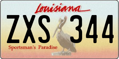 LA license plate ZXS344