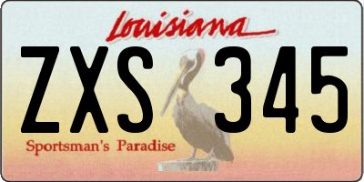 LA license plate ZXS345