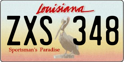 LA license plate ZXS348