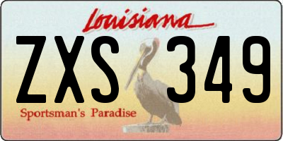 LA license plate ZXS349