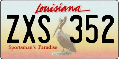 LA license plate ZXS352