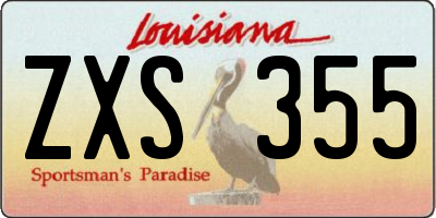 LA license plate ZXS355