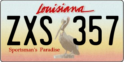 LA license plate ZXS357