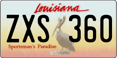 LA license plate ZXS360