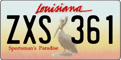 LA license plate ZXS361