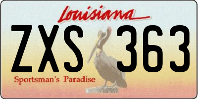 LA license plate ZXS363