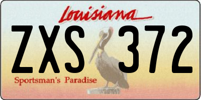 LA license plate ZXS372