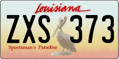 LA license plate ZXS373