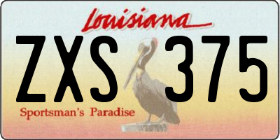 LA license plate ZXS375