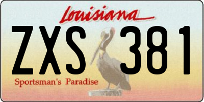 LA license plate ZXS381