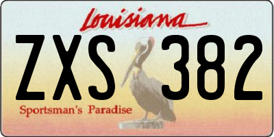 LA license plate ZXS382