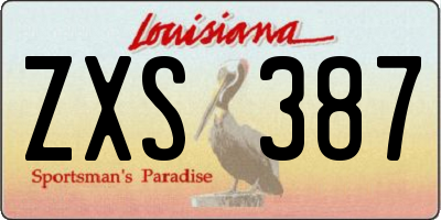 LA license plate ZXS387