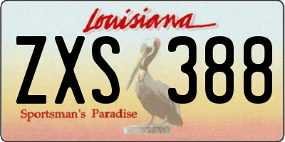 LA license plate ZXS388