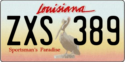 LA license plate ZXS389