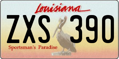 LA license plate ZXS390