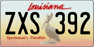 LA license plate ZXS392