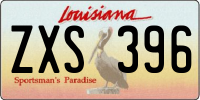 LA license plate ZXS396