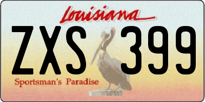 LA license plate ZXS399