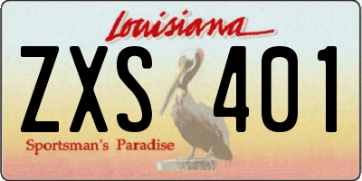 LA license plate ZXS401