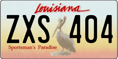 LA license plate ZXS404