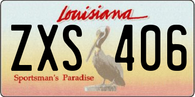 LA license plate ZXS406