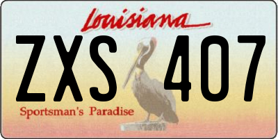 LA license plate ZXS407