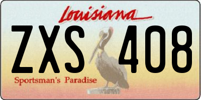 LA license plate ZXS408