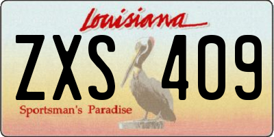 LA license plate ZXS409